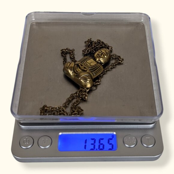 V. Stamped Metal Buddha Pendant Necklace - Picture 6 of 6